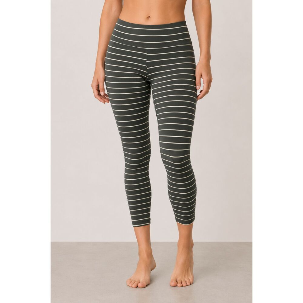 Athleta Cropped Pull-on Legging Green Stripe XS